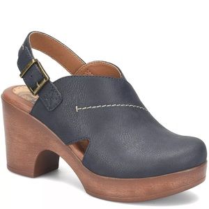 B.O.C. Cecila Slingback Sz.9 Platform Clogs Navy NEW